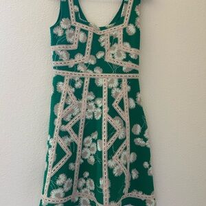Maeve Green and White Floral Sundress